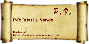 Páskuly Vanda névjegykártya